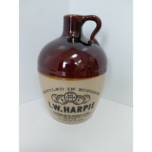 I.W. Harpie Vintage Whiskey Jug Crock Decanter "Bottled in Bondage" 7.5"H x 4.5"